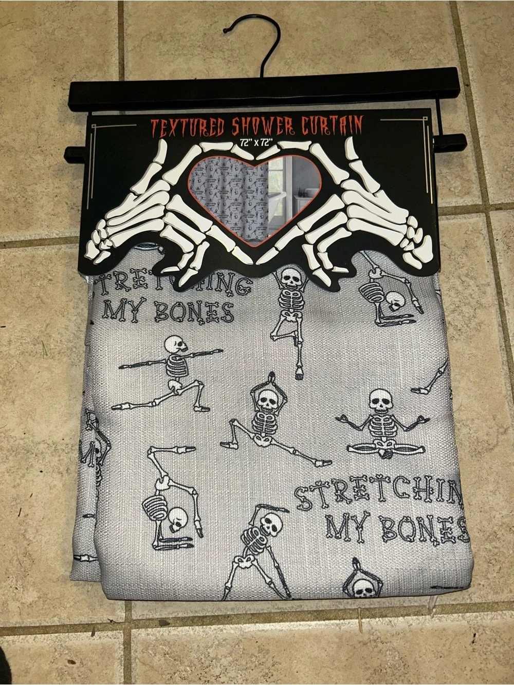 Skeleton Yoga Halloween Shower Curtain